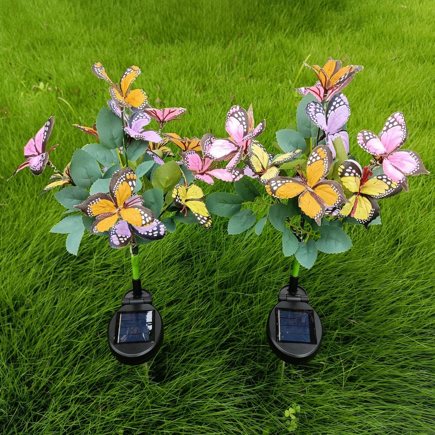 Solar-Powered Colorful LED Butterfly Floral Stake Light