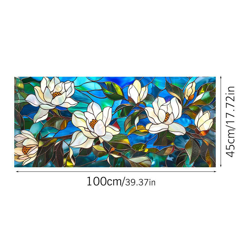 Colored flower static glass sticker