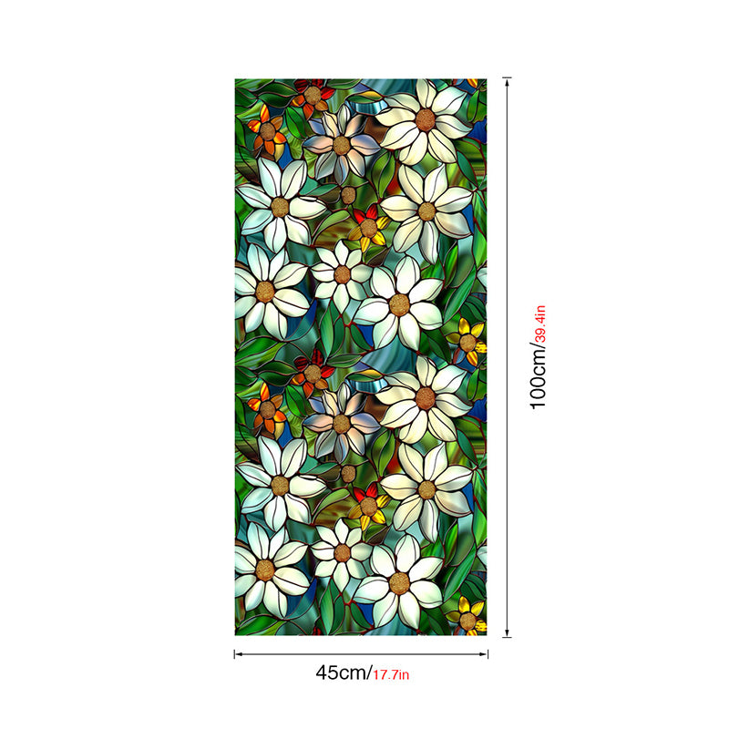 Double-sided colorful flower static glass sticker