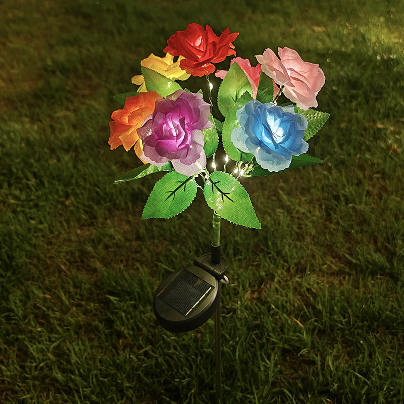 Solar-Powered 7-Head LED Rose Garden Light