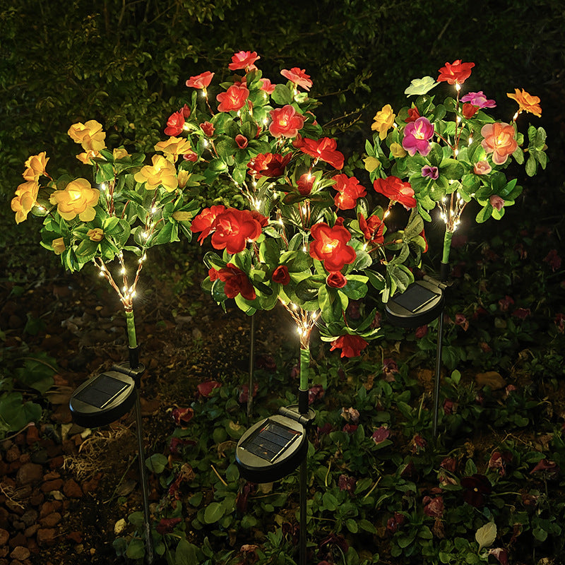 Solar-Powered LED Camellia Flower Light