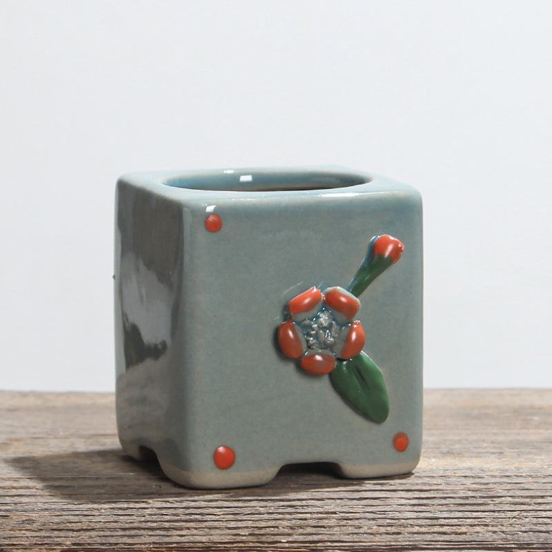 Simple breathable ceramic succulent flower pot