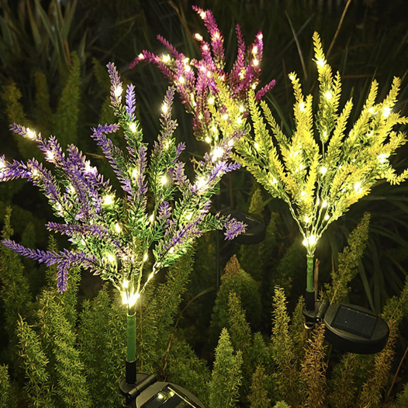 Solar-Powered LED Lavender Garden Stake Lights