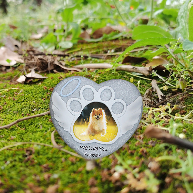 Pet Dog Memorial Photo Frame Tombstone Garden Statue