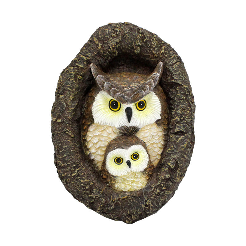 Mother and Child Owl Tree Hole Pendant