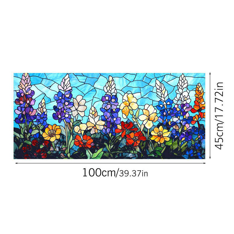 Colored flower static glass sticker