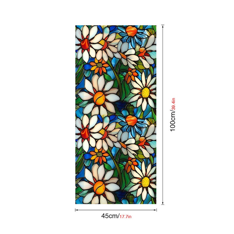 Double-sided colorful flower static glass sticker