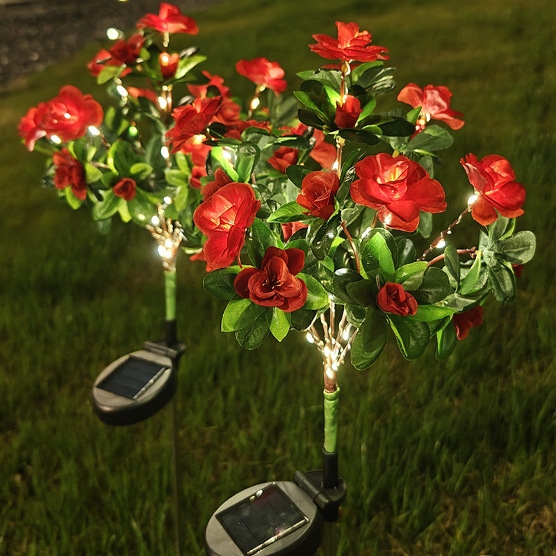 Solar-Powered LED Camellia Flower Light