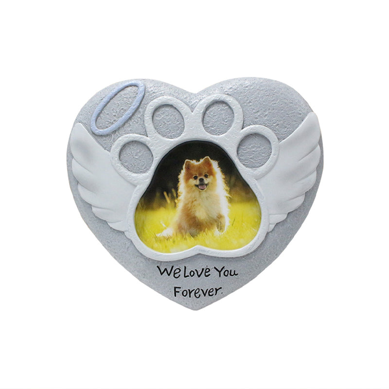 Pet Dog Memorial Photo Frame Tombstone Garden Statue