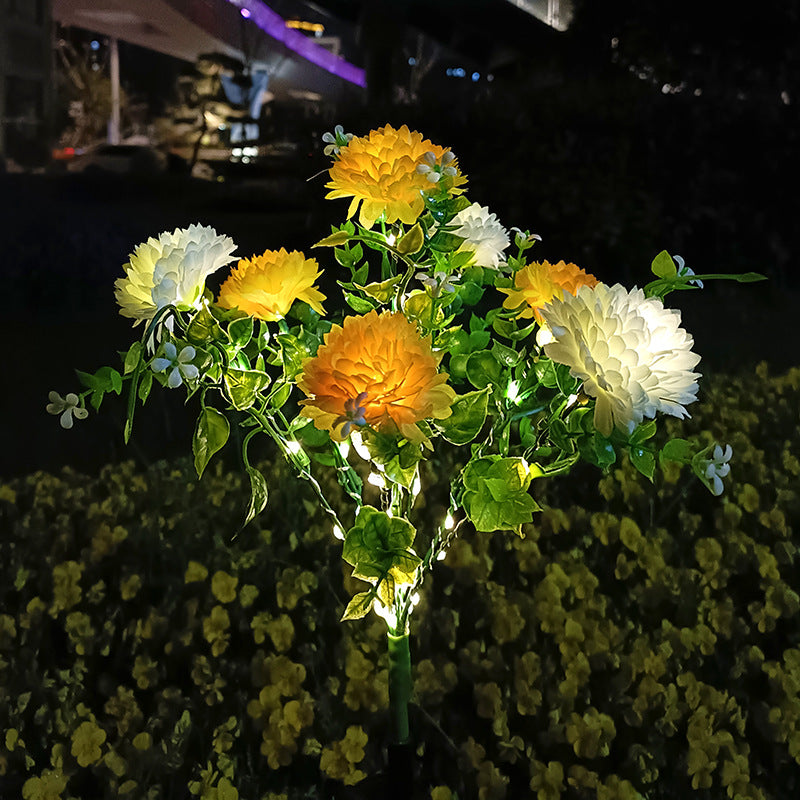 Solar-Powered LED Simulation Lilac Flower Light for Garden Decor
