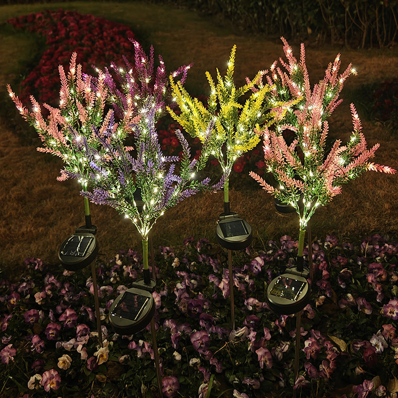 Solar-Powered LED Lavender Garden Stake Lights