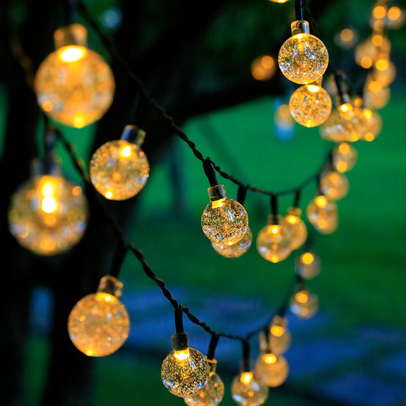 Outdoor Waterproof Solar-Powered LED Bubble String Lights