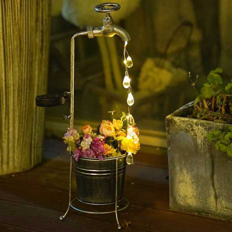 Solar Light Flower Pot Garden Decorative Light