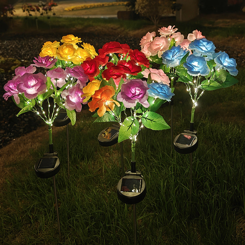 Solar-Powered 7-Head LED Rose Garden Light