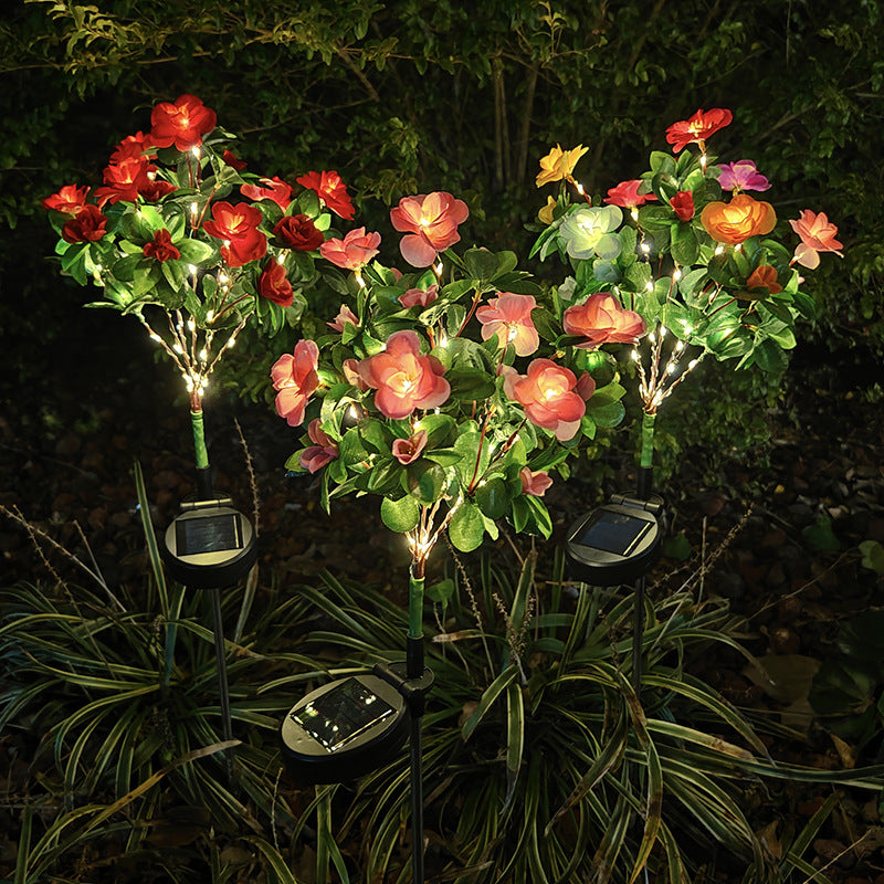 Solar-Powered LED Camellia Flower Light
