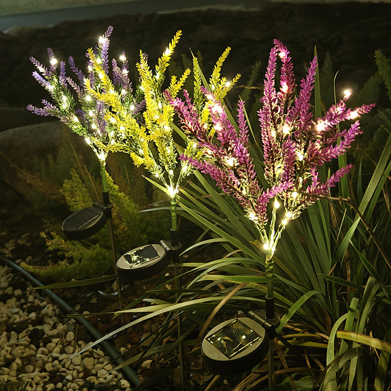 Solar-Powered LED Lavender Garden Stake Lights