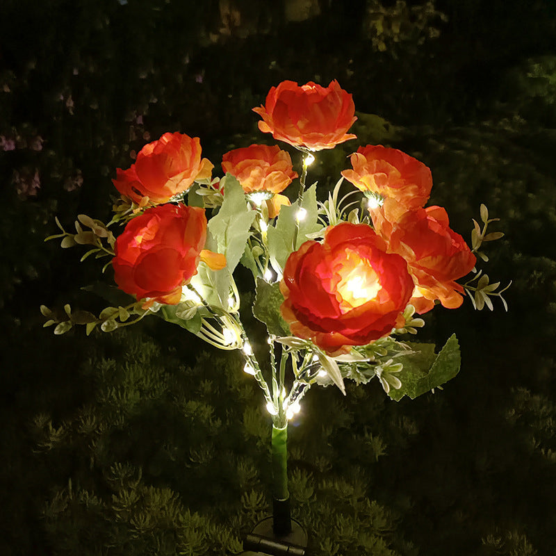 Solar-Powered 7-Head Peony LED Garden Light