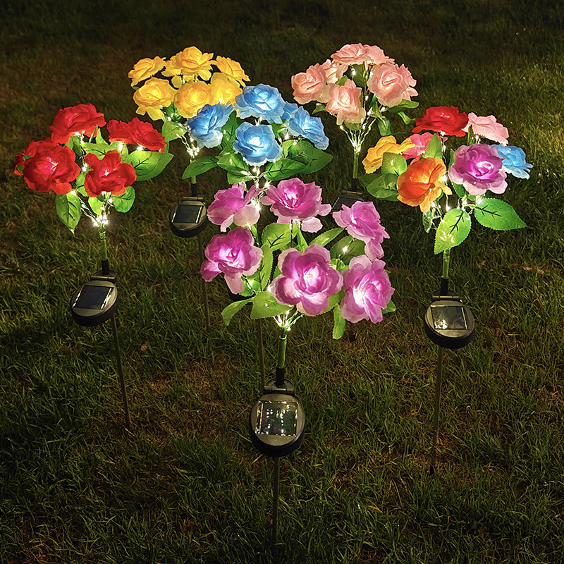 Solar-Powered 7-Head LED Rose Garden Light