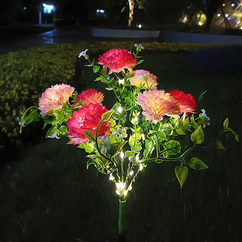 Solar-Powered LED Simulation Lilac Flower Light for Garden Decor