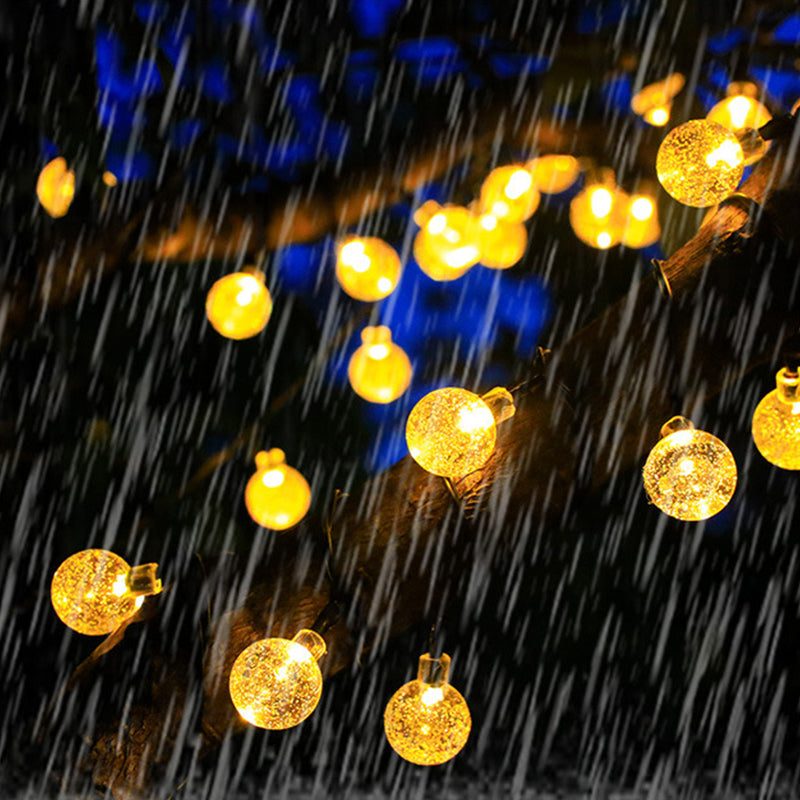 Outdoor Waterproof Solar-Powered LED Bubble String Lights