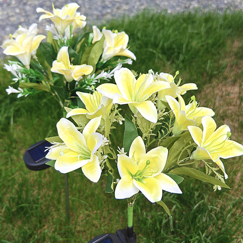 New 7-Head Solar-Powered LED Lily Garden Light