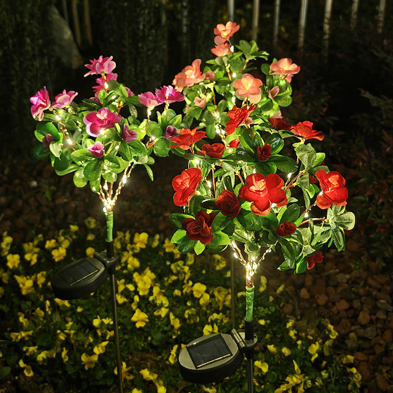 Solar-Powered LED Camellia Flower Light
