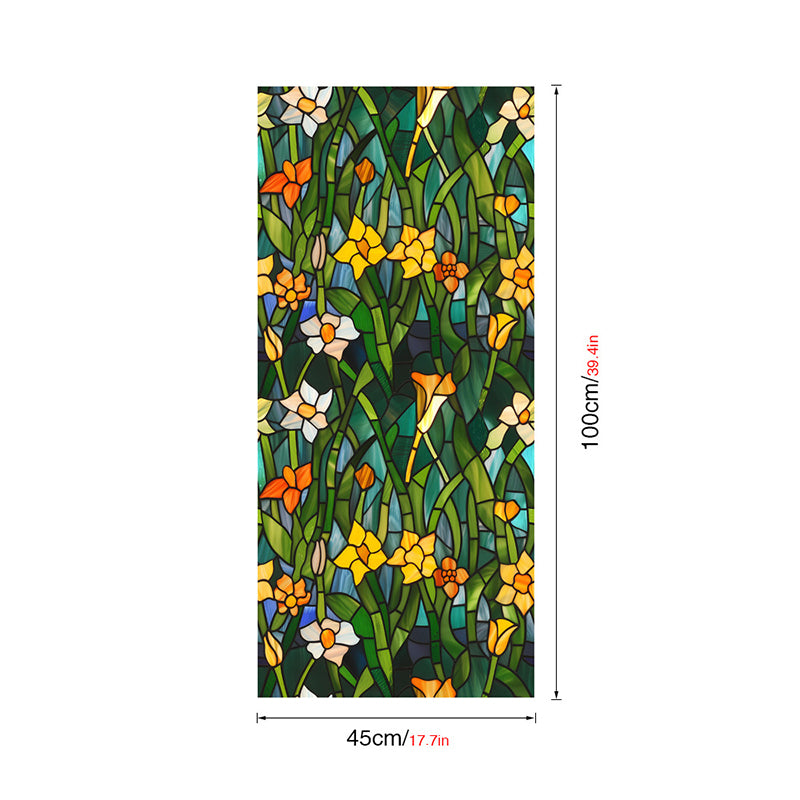 Double-sided colorful flower static glass sticker