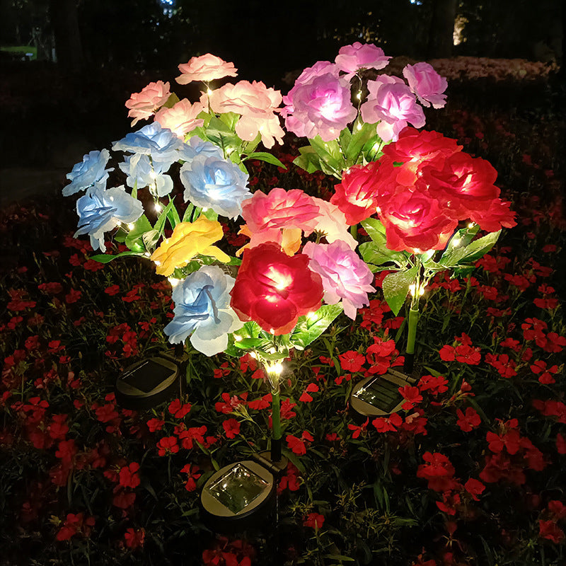 Solar-Powered 7-Head LED Rose Garden Light