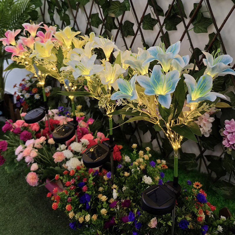 New 7-Head Solar-Powered LED Lily Garden Light