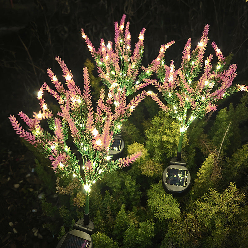 Solar-Powered LED Lavender Garden Stake Lights