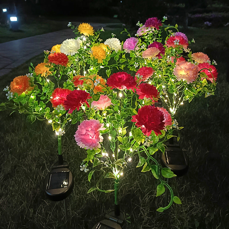 Solar-Powered LED Simulation Lilac Flower Light for Garden Decor