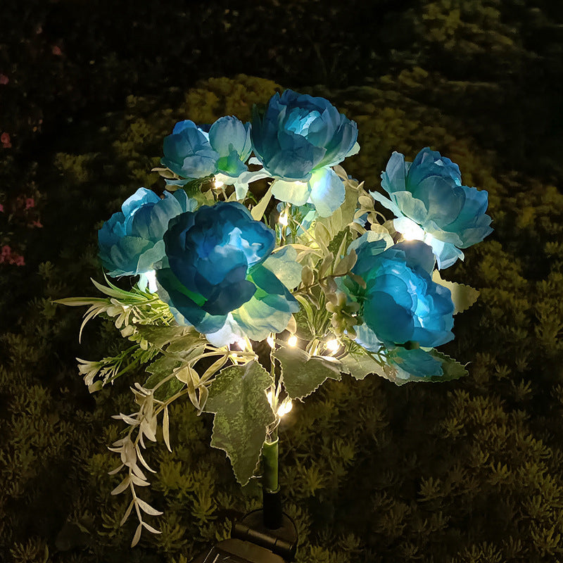 Solar-Powered 7-Head Peony LED Garden Light