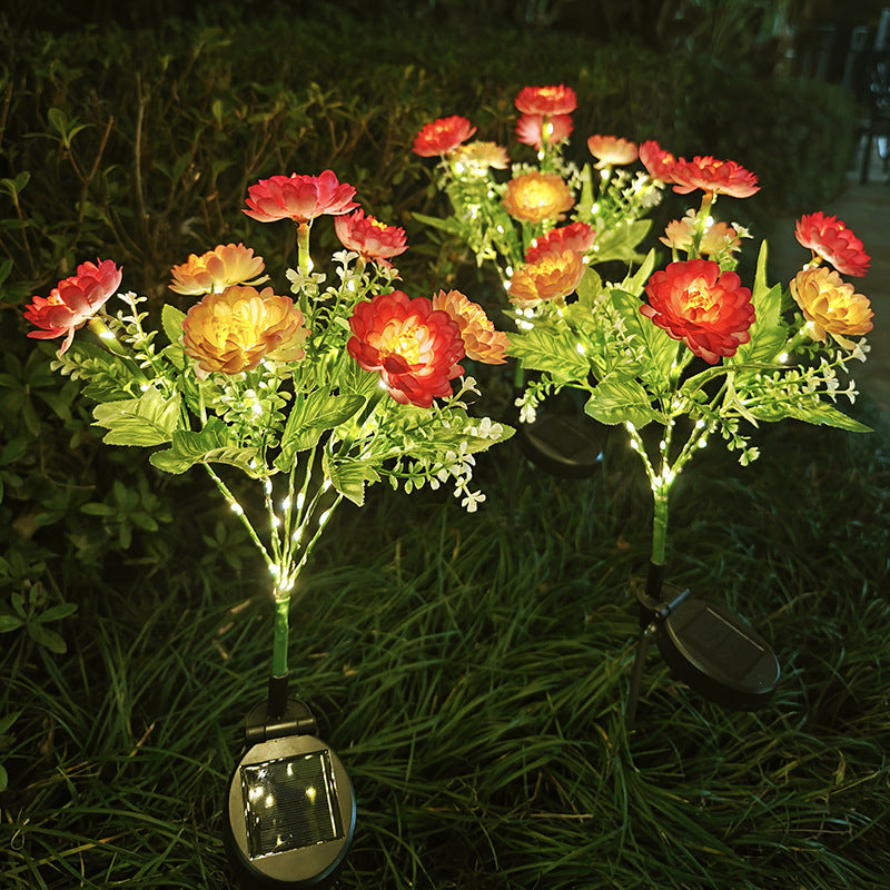 7-Head Solar-Powered Snow Lotus LED Garden Light