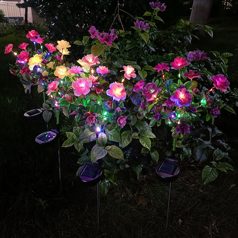 Solar-Powered LED Camellia Flower Light