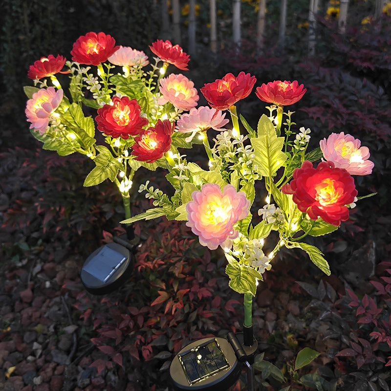 7-Head Solar-Powered Snow Lotus LED Garden Light