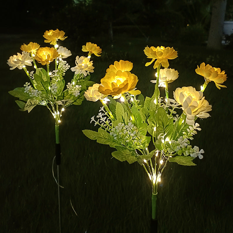 7-Head Solar-Powered Snow Lotus LED Garden Light