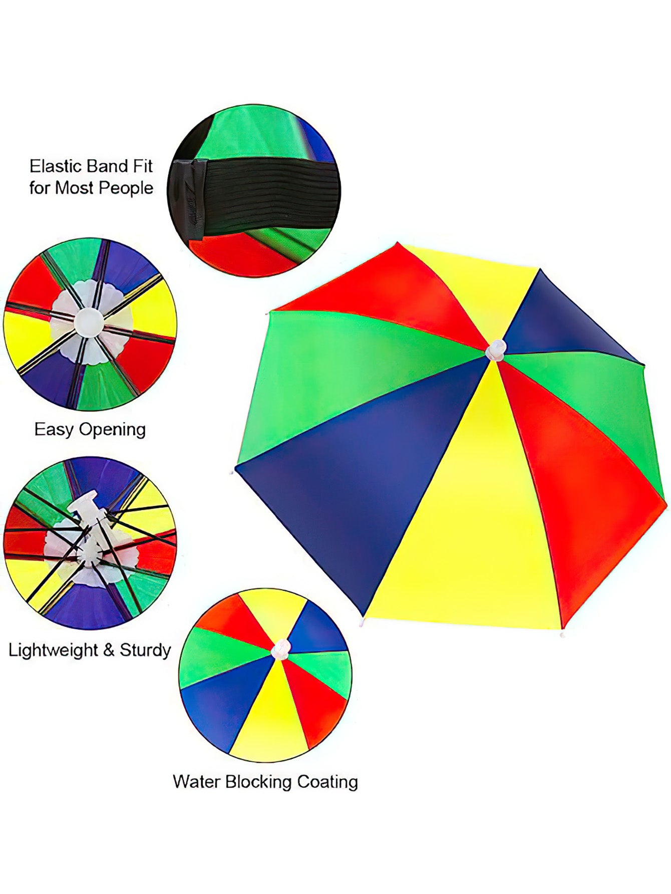 Fishing Umbrella Hat for Kids and Adults - 6 Colors