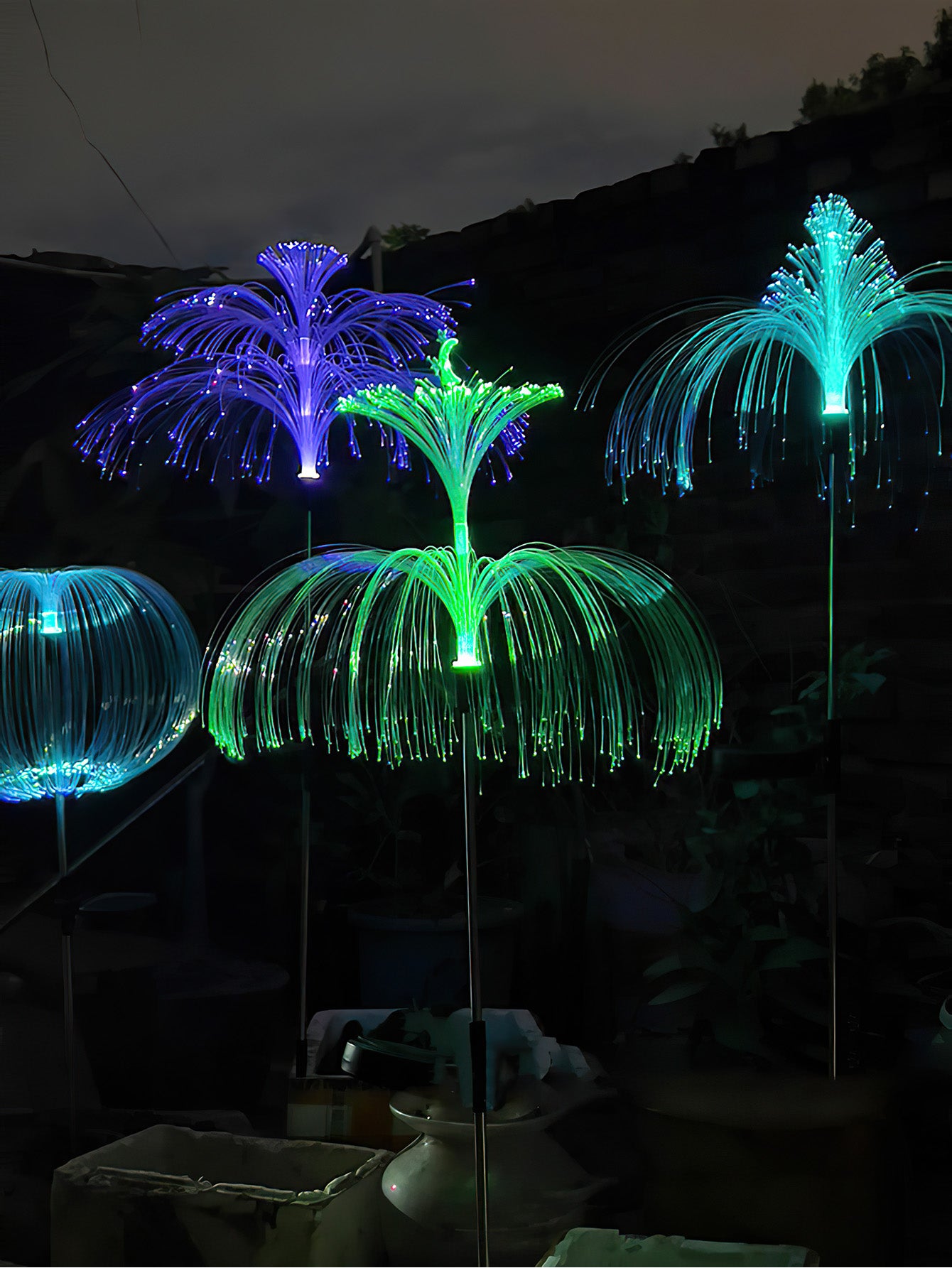 LED10 fiber optic jellyfish ground inserted lawn light