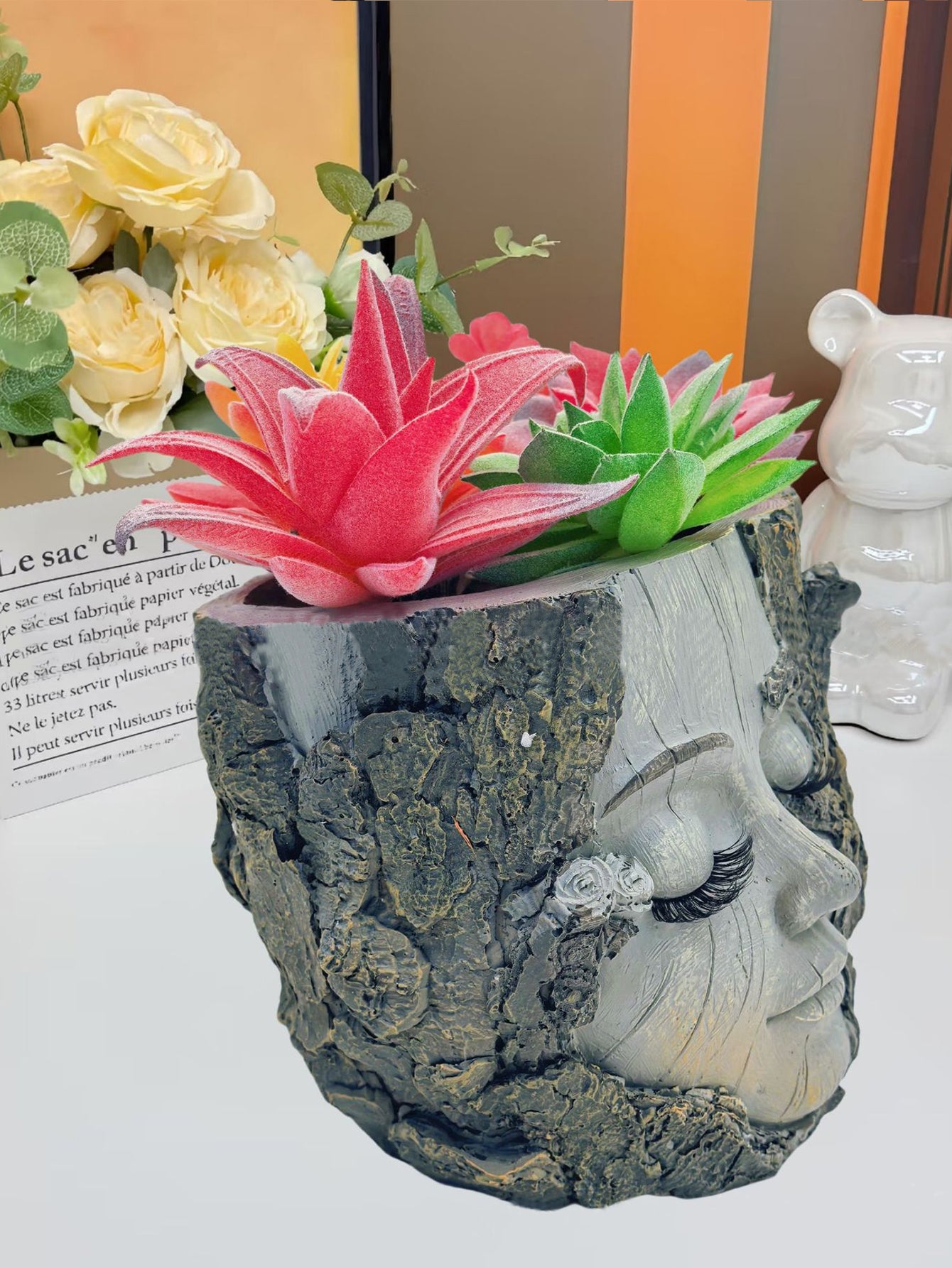 Tree Stump Girl Resin Craft