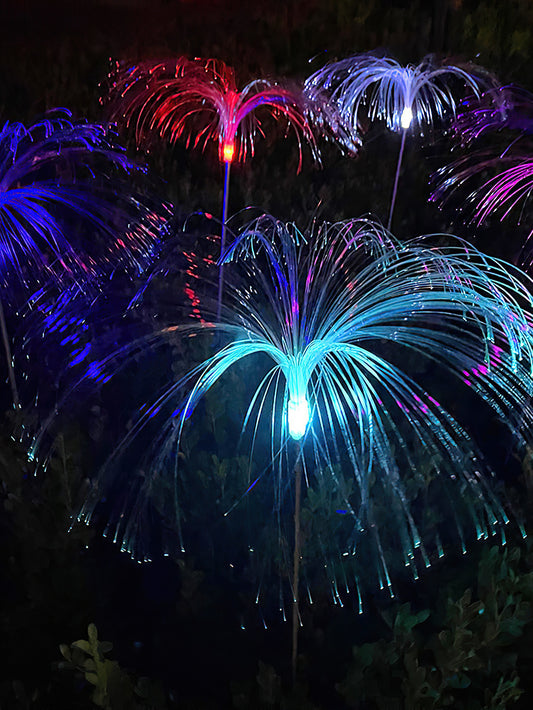 LED10 fiber optic jellyfish ground inserted lawn light