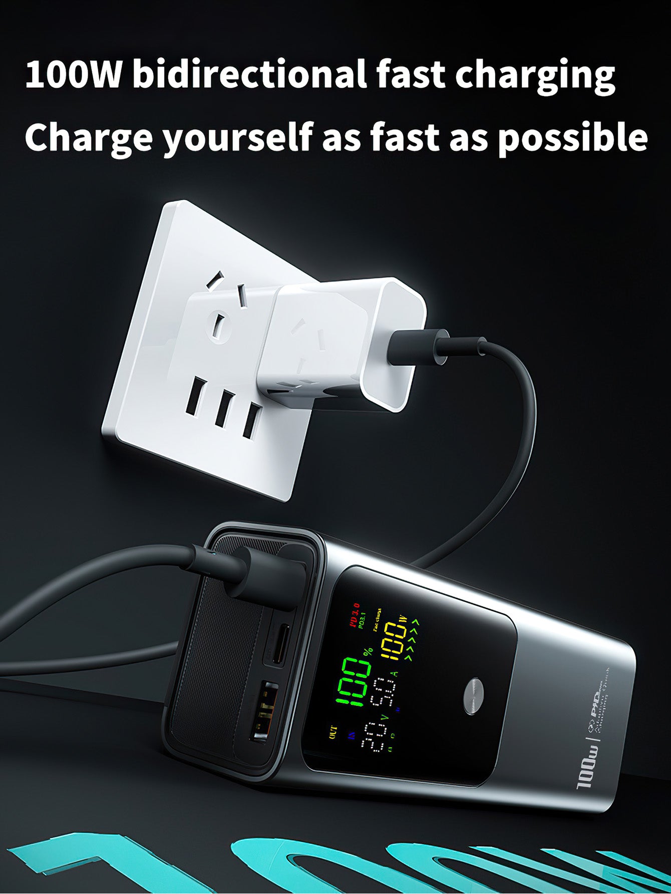 High-Power 20000mAh PD100W Fast Charging Power Bank