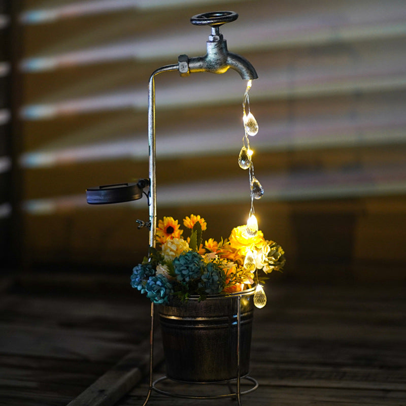 Solar Light Flower Pot Garden Decorative Light
