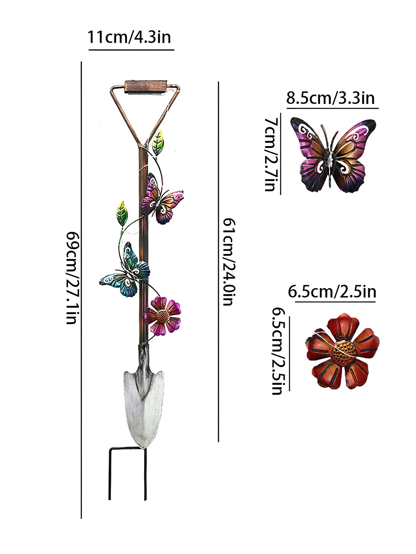 Iron butterfly dragonfly shaped garden decorative light -3 options