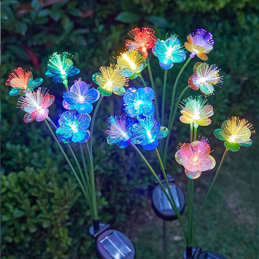 Solar-Powered LED Fiber Optic Butterfly Flower Stake Light