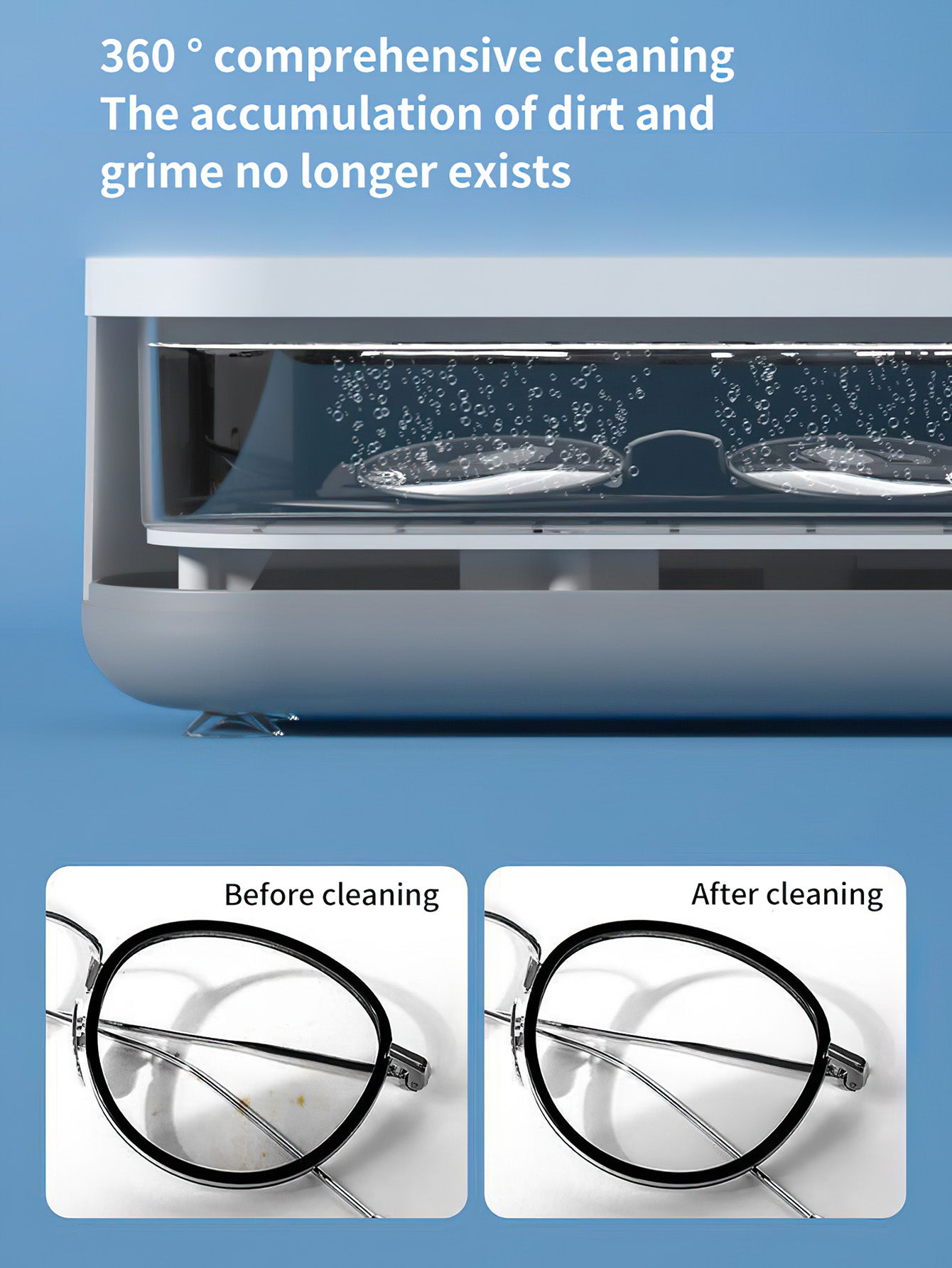 Ultrasonic Eyeglass Cleaner – Multi-Purpose Cleaning Device