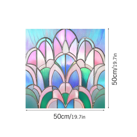 Colorful flower static glass sticker