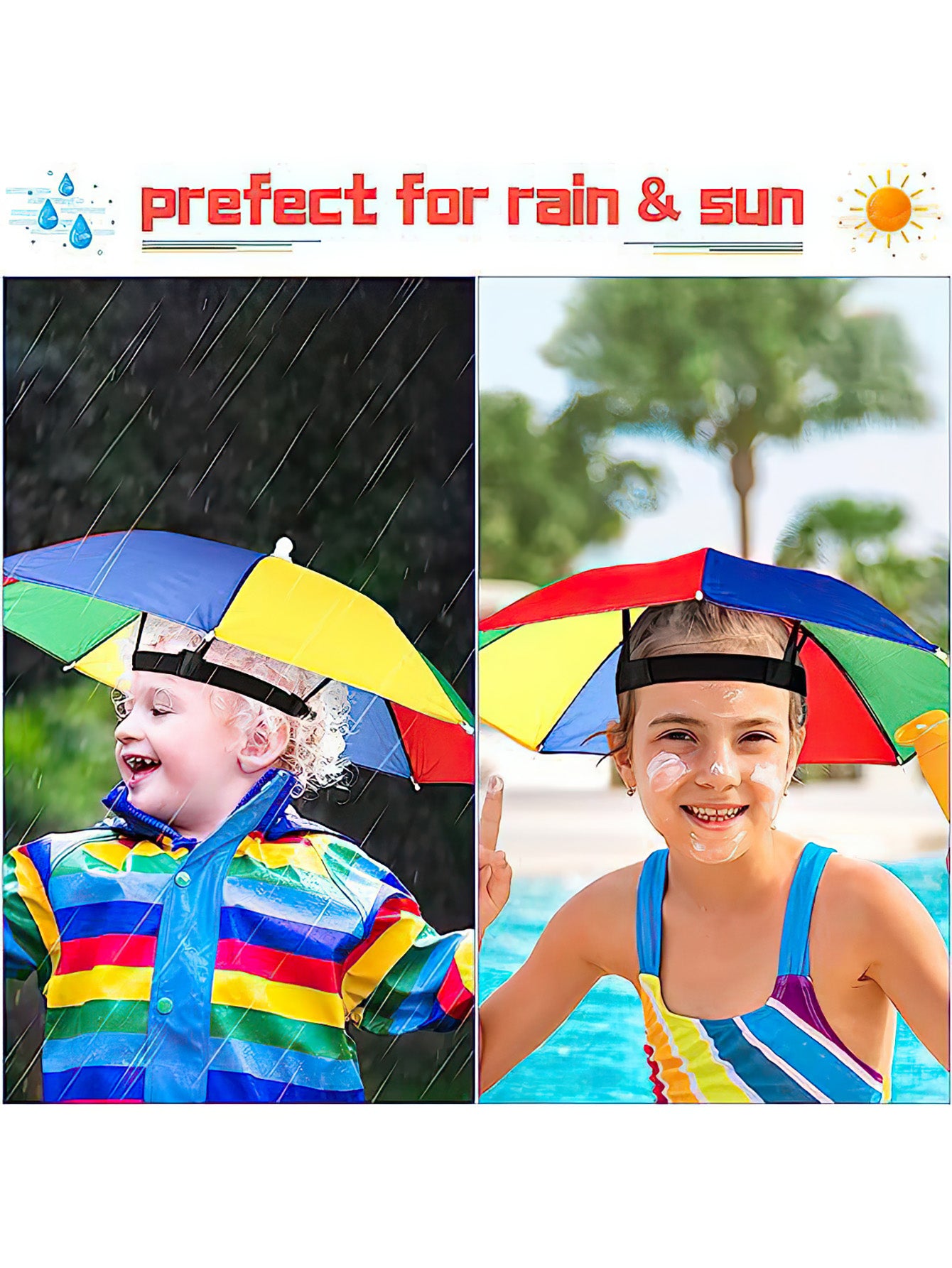 Fishing Umbrella Hat for Kids and Adults - 6 Colors