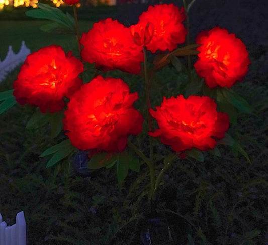 Peony shaped solar light - five colors