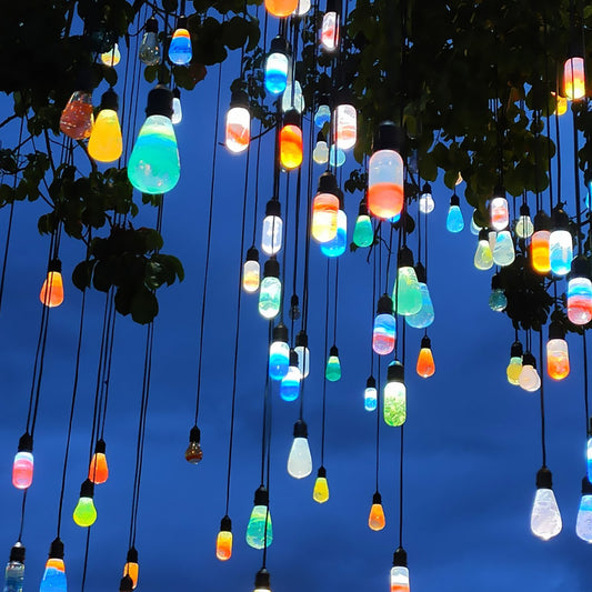 Wishing Lamp LED Colorful Amber Glass Lamp