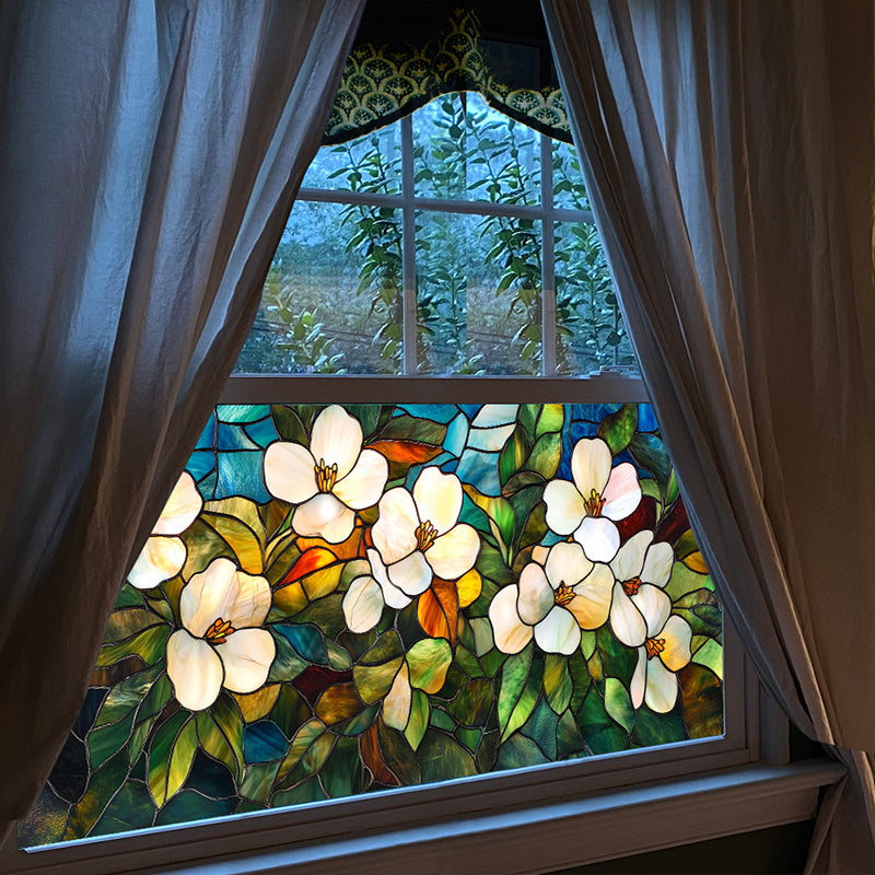 Colored flower static glass sticker